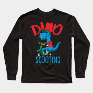 Funny E-Scooter, Dino Driving Scooter Long Sleeve T-Shirt